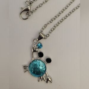 Silver and Blue Pendant Necklace